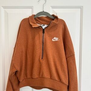 Nike Rust Orange Half-Zip Sweatshirt
